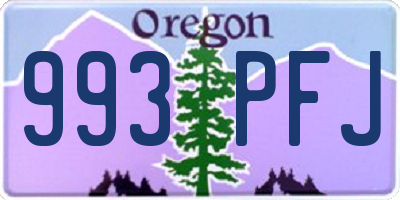 OR license plate 993PFJ