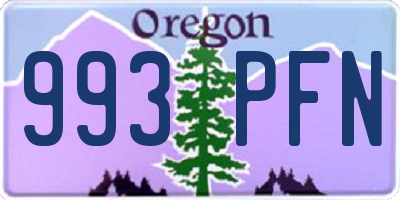 OR license plate 993PFN