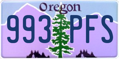 OR license plate 993PFS