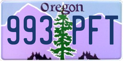 OR license plate 993PFT