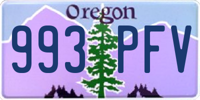 OR license plate 993PFV