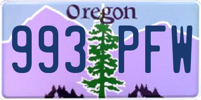 OR license plate 993PFW