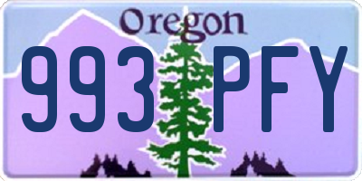 OR license plate 993PFY