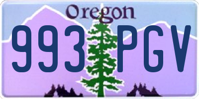 OR license plate 993PGV