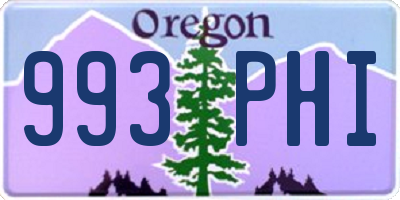 OR license plate 993PHI