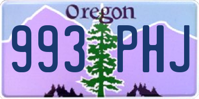 OR license plate 993PHJ