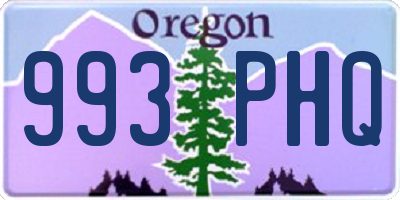 OR license plate 993PHQ