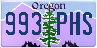 OR license plate 993PHS