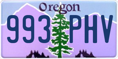 OR license plate 993PHV