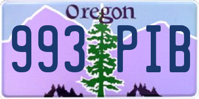 OR license plate 993PIB