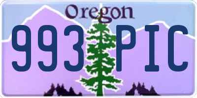 OR license plate 993PIC