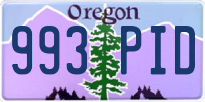 OR license plate 993PID
