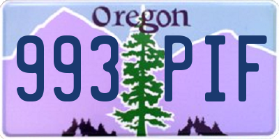 OR license plate 993PIF