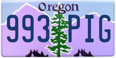 OR license plate 993PIG