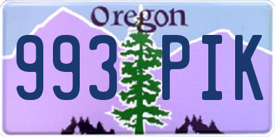 OR license plate 993PIK