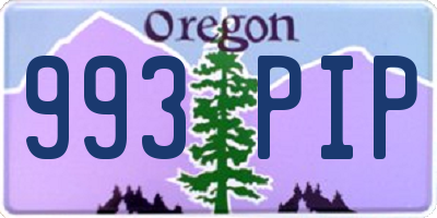 OR license plate 993PIP