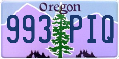 OR license plate 993PIQ