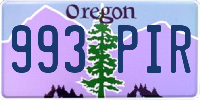 OR license plate 993PIR