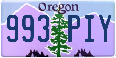 OR license plate 993PIY