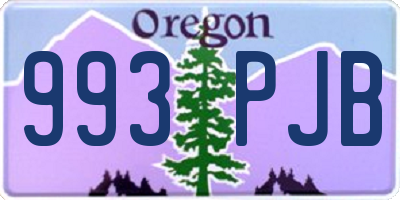 OR license plate 993PJB