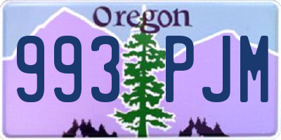 OR license plate 993PJM