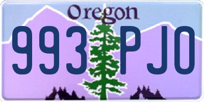 OR license plate 993PJO