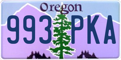 OR license plate 993PKA
