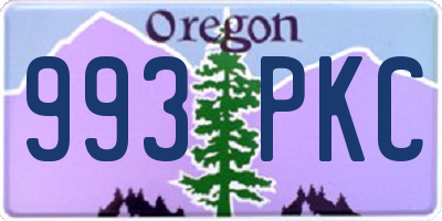 OR license plate 993PKC