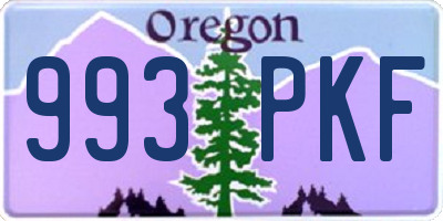 OR license plate 993PKF