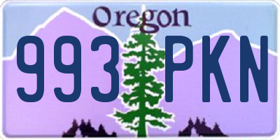 OR license plate 993PKN