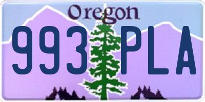 OR license plate 993PLA