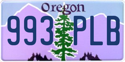 OR license plate 993PLB