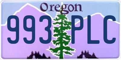 OR license plate 993PLC