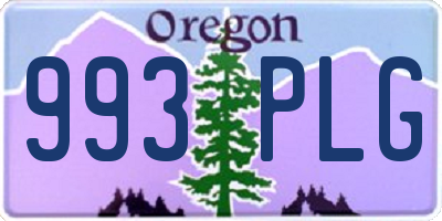 OR license plate 993PLG