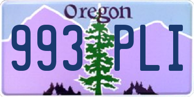 OR license plate 993PLI