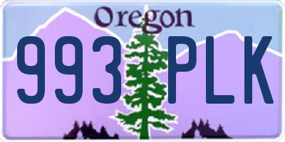 OR license plate 993PLK