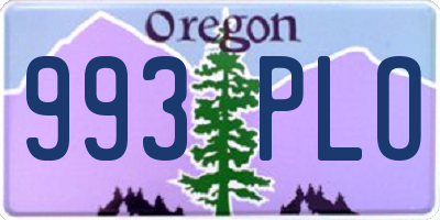 OR license plate 993PLO