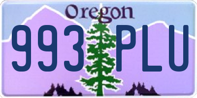 OR license plate 993PLU