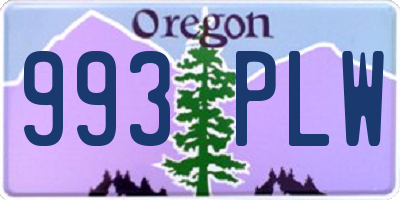 OR license plate 993PLW