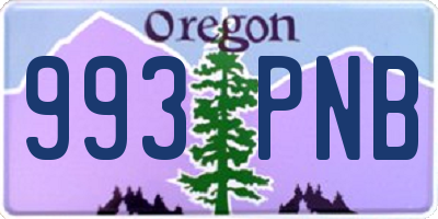 OR license plate 993PNB