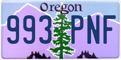 OR license plate 993PNF