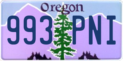 OR license plate 993PNI