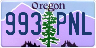 OR license plate 993PNL