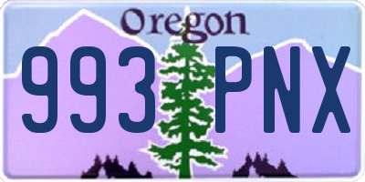 OR license plate 993PNX