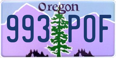 OR license plate 993POF