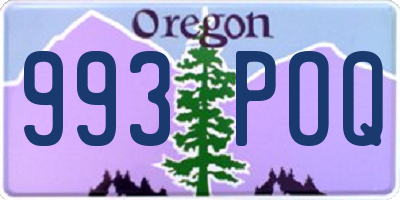 OR license plate 993POQ