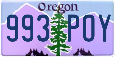 OR license plate 993POY