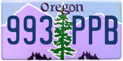 OR license plate 993PPB