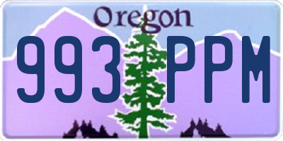 OR license plate 993PPM