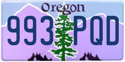 OR license plate 993PQD